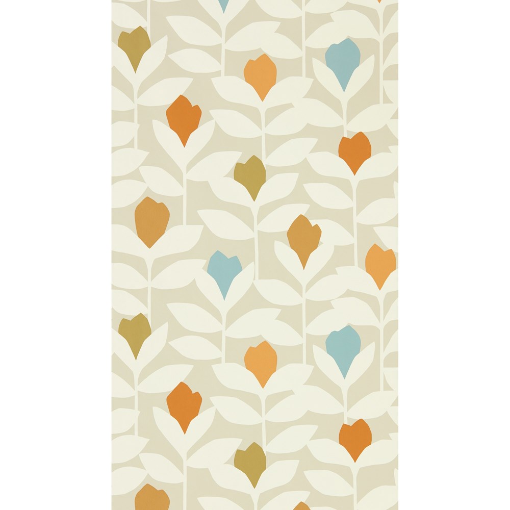 Padukka Wallpaper 112216 by Scion in Tangerine Orange